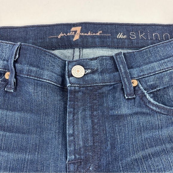 7 For All Mankind Jeans Womens Size 26 The Skinny Blue Dark Wash Denim - Picture 10 of 12